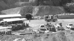 Looking down at the portal of the production decline at Farallon Mining's zinc-rich G-9 polymetallic underground mine in Mexico.