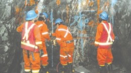 Inspecting the visible geology underground at Golden Band Resources' Bingo gold mine, part of the La Ronge gold project in Saskatchewan.