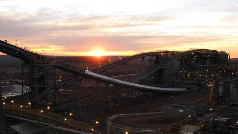 Sunset for mining in Australia? A view of Newmont Mining's new Boddington gold mine, slated to become Australia's largest gold mine at full capacity. Credit: Newmont Mining.