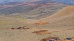 Two drills targeting gold and copper at Exeter Resource's Caspiche project near Copiapo in Chile.