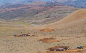 Two drills targeting gold and copper at Exeter Resource's Caspiche project near Copiapo in Chile.