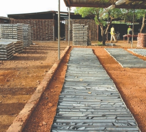 Drill results displayed at Semafo's base camp at the Mana gold mine in Burkina Faso.