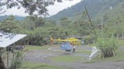 Helicopters at Anfield Nickel's Chulac camp, the main camp for its Mayaniquel nickel project in Guatemala.