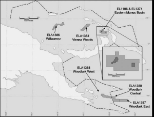 Nautilus Minerals' offshore mineral tenements in Papua New Guinea.