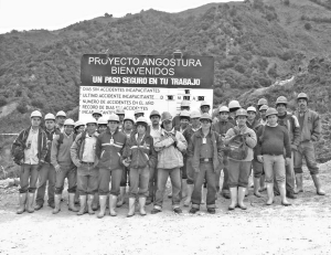 Workers at Greystar Resource's Angostura gold-silver project in Colombia.