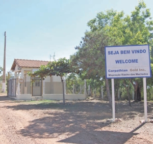 The entrance to Carpathian Gold's Riacho dos Machados gold project in Brazil.