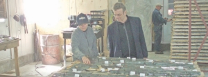 Maudore Minerals CEO Ron Shorr inspects core samples from the Comtois gold project near Val d'Or Quebec.