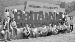 The BC Museum of Mining has been rebranded as the Britannia Mine Museum. The museum team is pictured above beside the new highway sign. The change comes ahead of a $14.7-million redevelopment project at the historic Britannia Beach mining site, south of Squamish on the Sea to Sky Highway. The museum celebrates the contribution of minerals to society, the mining history of Britannia Beach and promotes mining awareness.