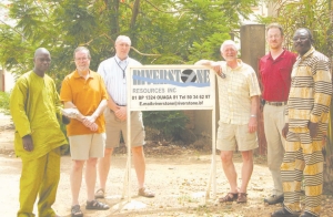 Riverstone president and CEO Mike McInnis (third from right) and colleagues at the Karma project in Burkina Faso.