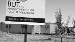 A sign outside Great Basin Gold's Burnstone project in South Africa.