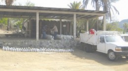 Workers prepare to ship drill samples from the San Antonio project in Mexico.