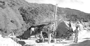 A drill crew at work at Ventana Gold's La Bodega project, about 40 km northeast of Bucaramanga, Colombia.