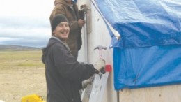 The Diamonds North team doing some camp maintenance at Amaruk.