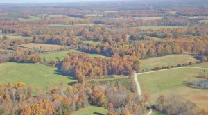 An aerial view of Virginia Energy Resources' Coles Hill uranium project, 10 km northeast of Chatham, Va.