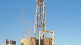 A drill rig at Potash One's Legacy project in Saskatchewan.