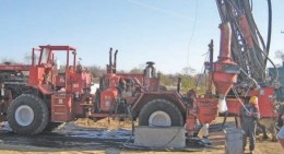 A drilling rig at Pediment Gold's San Antonio project in Mexico.