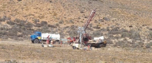 Drillers work at the Escondida vein at Extorre's Cerro Moro gold project.