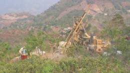 Drillers working at Radius Gold's Holly-Banderas gold-silver project in southeast Guatemala.