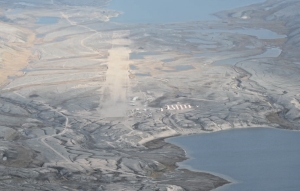 The camp and airstrip at Baffinland Iron Mines' Mary River iron ore project on Baffin Island, Nunavut.