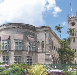 The Parliament Buildings in Bridgetown, the capital of Barbados.