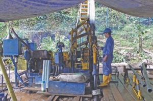 A driller at work at Continental Gold's Buritica gold project in Colombia.