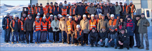 ProphecyResource management, employees and Mongolian dignitaries gathered for the Ulaan Ovoo coal mine's opening ceremony in northern Mongolia. Photo by Ian Bickis