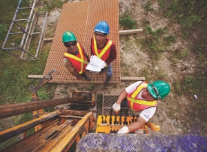 Drillers at Crazy Horse Resources' Taysan copper-gold project in southern Luzon province, the Philippines.