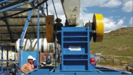 Lucara Diamond's crew work on constructing a conveyor at the Mothae diamond project in Lesotho. Photo by Lucara Diamond