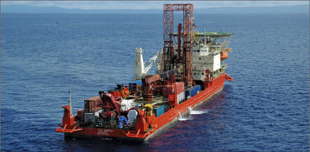 A vessel at Nautilus Minerals' Solwara 1 copper-gold project in the Bismarck Sea. Photo by Nautilus Minerals