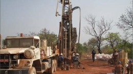 Drillers at African Gold Group's Kobada gold project in the Kangaba region of Mali. Photo by African Gold Group