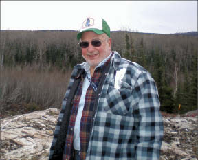 Michael Gross, Northern Gold Mining's vice-president of exploration, on the Garrcon deposit on the Garrison property in northeastern Ontario. Photo by Anthony Vaccaro