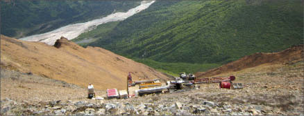 At Kiska Metals' Whistler gold-copper porphyry deposit, 160 km northwest of Anchorage, Alaska. Photo by Kiska Metals