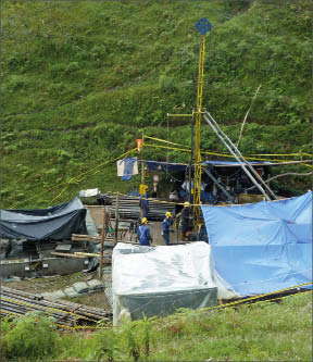 Drillers at Batero Gold's Batero-Quinchia gold project in Colombia. Photo by Batero Gold