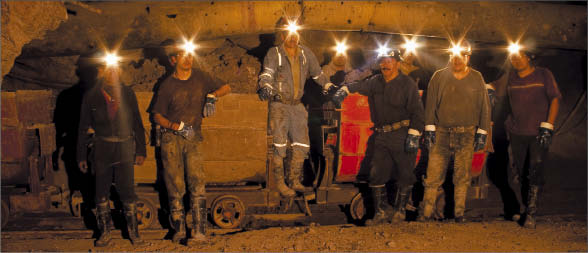 Miners in Great Panther Silver's Topia polymetallic mine in Durango state, Mexico. Photo by Great Panther Silver