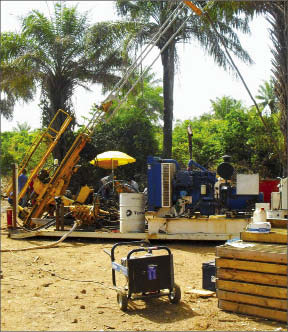 A drill rig at West African Iron Ore's Forcariah project in Guinea, 90 km southeast of the capital Conakry. Photo by West African Iron Ore