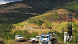 Drillers at the Bohemian zone at Golden Predator's Brewery Creek gold project in the Yukon. Photo by Golden Predator