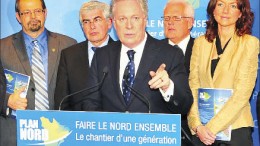 Quebec Premier Jean Charest unveiling the Plan Nord development program in Lvis, Que. Photo by Quebec Ministry of Natural Resources and Wildlife