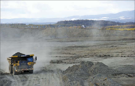 Hauling earth at Thompson Creek Metals' Mt. Milligan copper-gold project on B.C.'s Quesnel Trough. Photo by Thompson Creek Metals