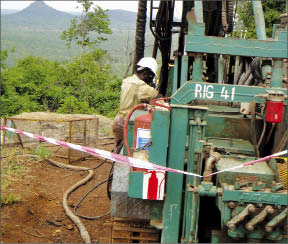 A driller at Canaco Resources' Handeni gold project in Tanzania. Photo by Canaco Resources