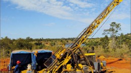 Drillers at Rio Novo Gold's Almas gold project in Tocantins state, Brazil. Photo by Rio Novo Gold