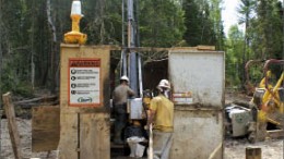 Drillers probing the Buffalo Extension at Mega Precious Metals' North Madsen gold project near Red Lake, Ont. Photo by Mega Precious Metals