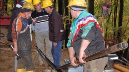 Drillers at Carpathian Gold's RVP gold-copper project in central Romania. Photo by Carpathian Gold