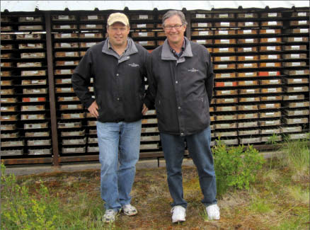 Hard Creek Nickel executive vice-president Neil Froc (left), with CEO Mark Jarvis at the Turnagain nickel project in Northern B.C. Photo by Matthew Allan