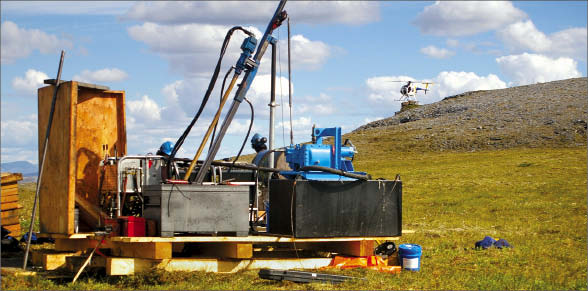 Drillers at Cedar Mountain Exploration's Kelly Creek gold project in western Alaska. Photo by Cedar Mountain Exploration