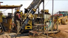 Drillers at Orezone Resources' Bombore gold project in Burkina Faso. Photo by Orezone Resources