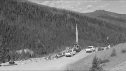 A drill rig at Midas Gold's Golden Meadows gold project in Idaho's Stibnite-Yellow Pine district. Photo by Midas Gold