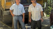 Premium Exploration's president Del Steiner (left) with vice-president of exploration Michael Ostenson at the Friday zone at the Idaho gold project. Photo by Matthew Allan