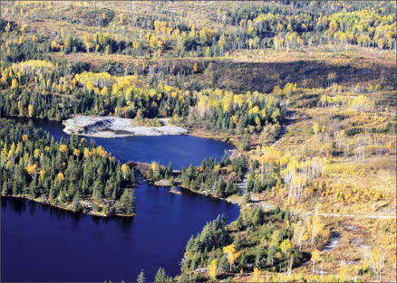 An aerial view of Queenston Mining's Upper Beaver gold-copper project in Kirkland Lake, Ontario. Photo by Queenston Mining