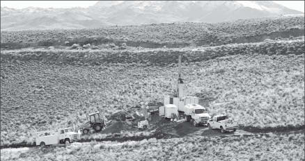 A drill rig at International Enexco's Contact copper project in Nevada. Photo by International Enexco