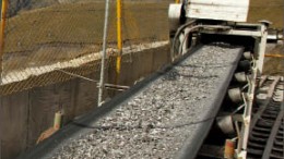 A conveyor moves ore at Malaga's Pasto Bueno tungsten mine in Peru. Photo by Grard Tournebize